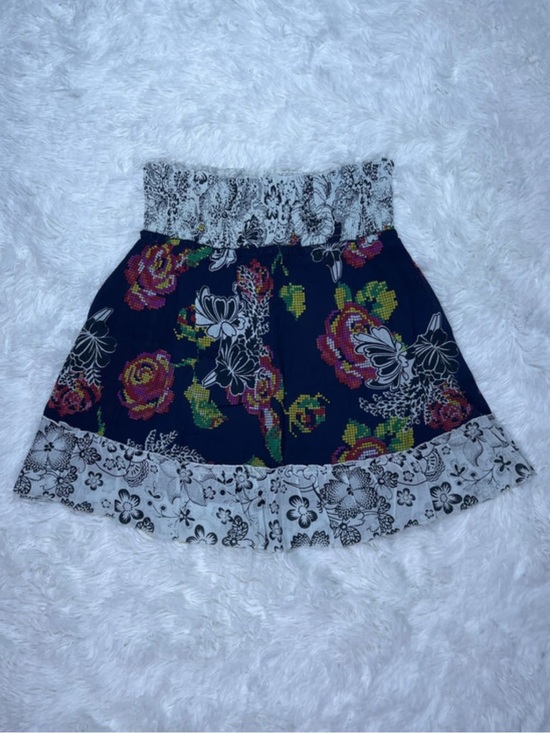 Jasmine Dresses & Skirts - Jasmine Women’s Navy Floral Skater Skirt with Pink, Green & White Details size S